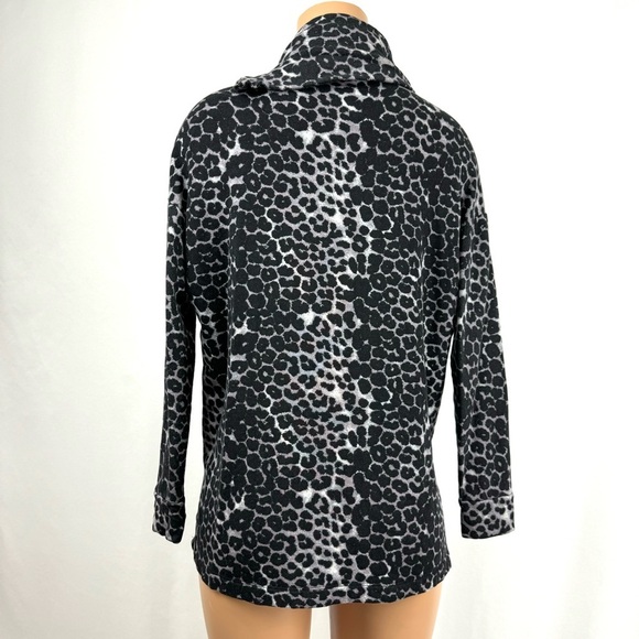 Soft Surroundings Women’s XS Felina Leopard Print Zip Turtle Neck Tunic Sweater - Picture 8 of 15